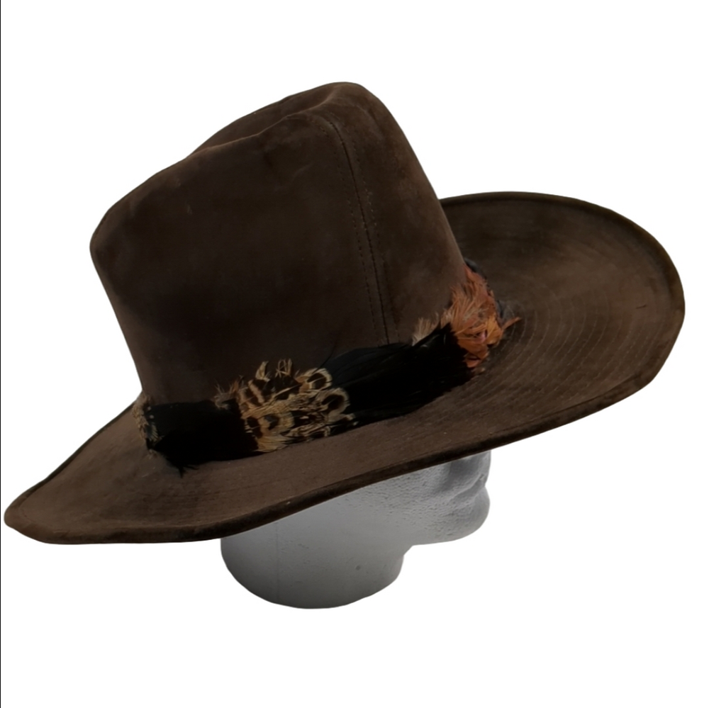 Vintage Lanning Feather Cowboy Hat Size Medium 7-7 1/8
